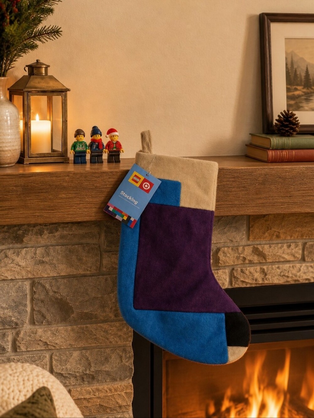 LEGO Colorblock Purple & Blue CHRISTAMAS Stocking